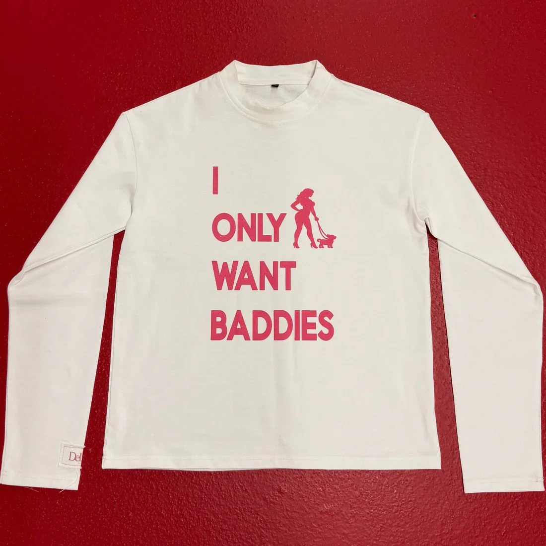 I Only Want Baddies Longsleeve Casual Long Sleeved Y2K Fashion Harajuku Knit Round Neck Sweatshirt Retro Unisex Streetwear Tops