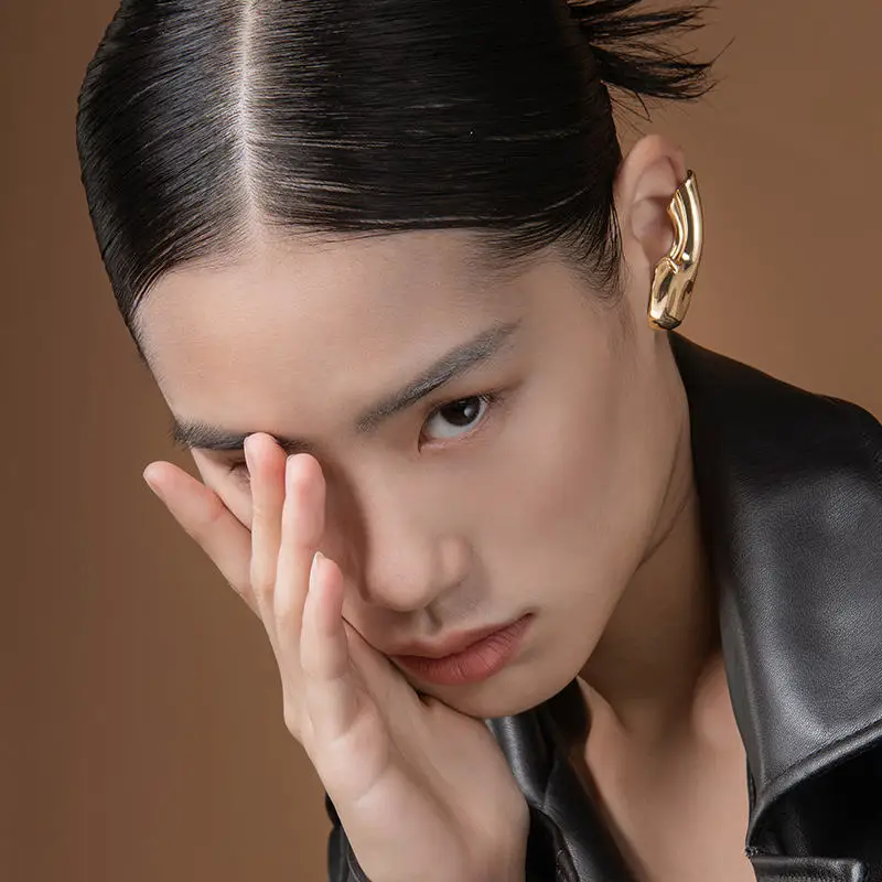 ENFASHION Punk Earlobe Ear Cuff Clip On Earrings For Women Gold Color Auricle Earings Without Piercing Fashion Jewelry E191121