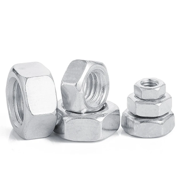 10pcs/lot 304 Stainless Steel Hex Hexagon Nuts DIN555 M2 M2.5 M3 M3.5 M4 M5 M6 M8 M10