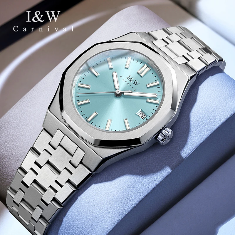 Carnival Brand High-End Series New Fashion Quartz Watch Women Luxury Stainless Steel Waterproof Luminous Date Watches Womens