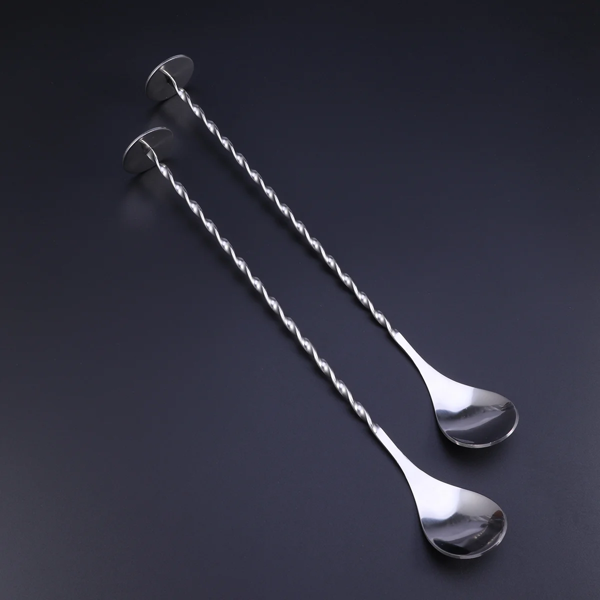 

2pcs Stainless Steel Stirrer Long Handle Cocktail Mixing Spoon Bar Tool For Drinks Wine Coffee Party Wedding Use