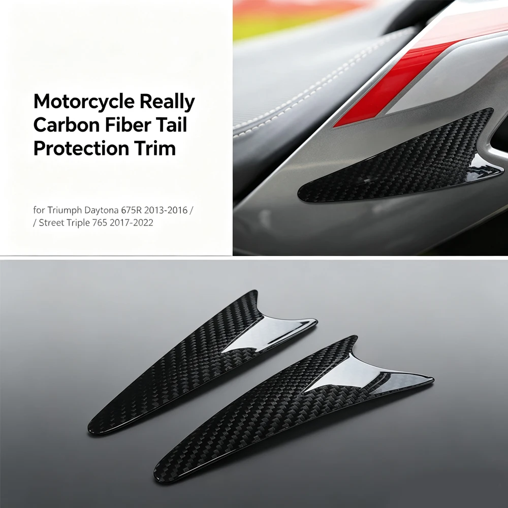 Genuine carbon fiber tail guard decoration for 2013-2016 Triumph Daytona 675R and 2017-2022 Street Triple 765 motorcycles