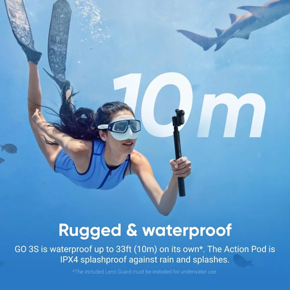 

Портативная 4K-камера для видеоблогинга, 140 минут работы от батареи, водонепроницаемость до 10 м, стабилизация без помощи рук, крепление в любом месте для съемки животных и экшн-видео