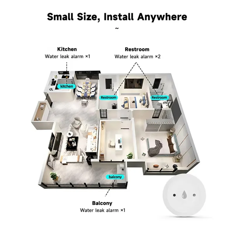 

A10R Детектор утечки воды Приложение для удаленного мониторинга Zigbee Детектор утечки воды со шлюзом Zigbee