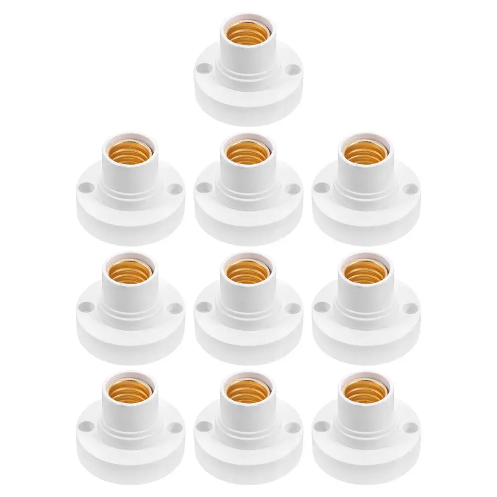 

10Pcs E14 Small Screw Lamp Socket Round Base Light Bulb Holder for Ceiling Lighting Fixture Pendant Desk Night Lamp Fire-Safe