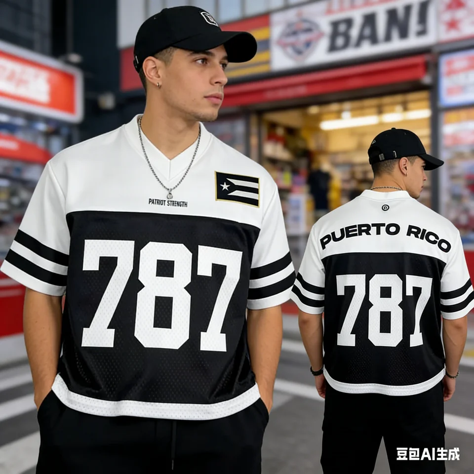 New Puerto Rico 787 Football Jersey Unisex Jersey Fashion Y2k V