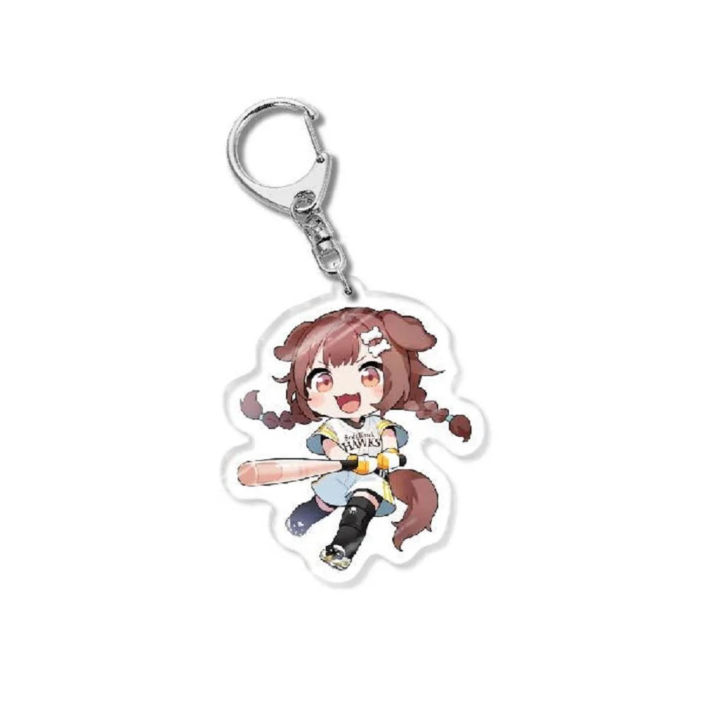 Anime Hololive 6cm Marine Houshou Gura Gawr Ina'nis Ninomae Aqua Minato acrylic key chain small pendant Friend Gift