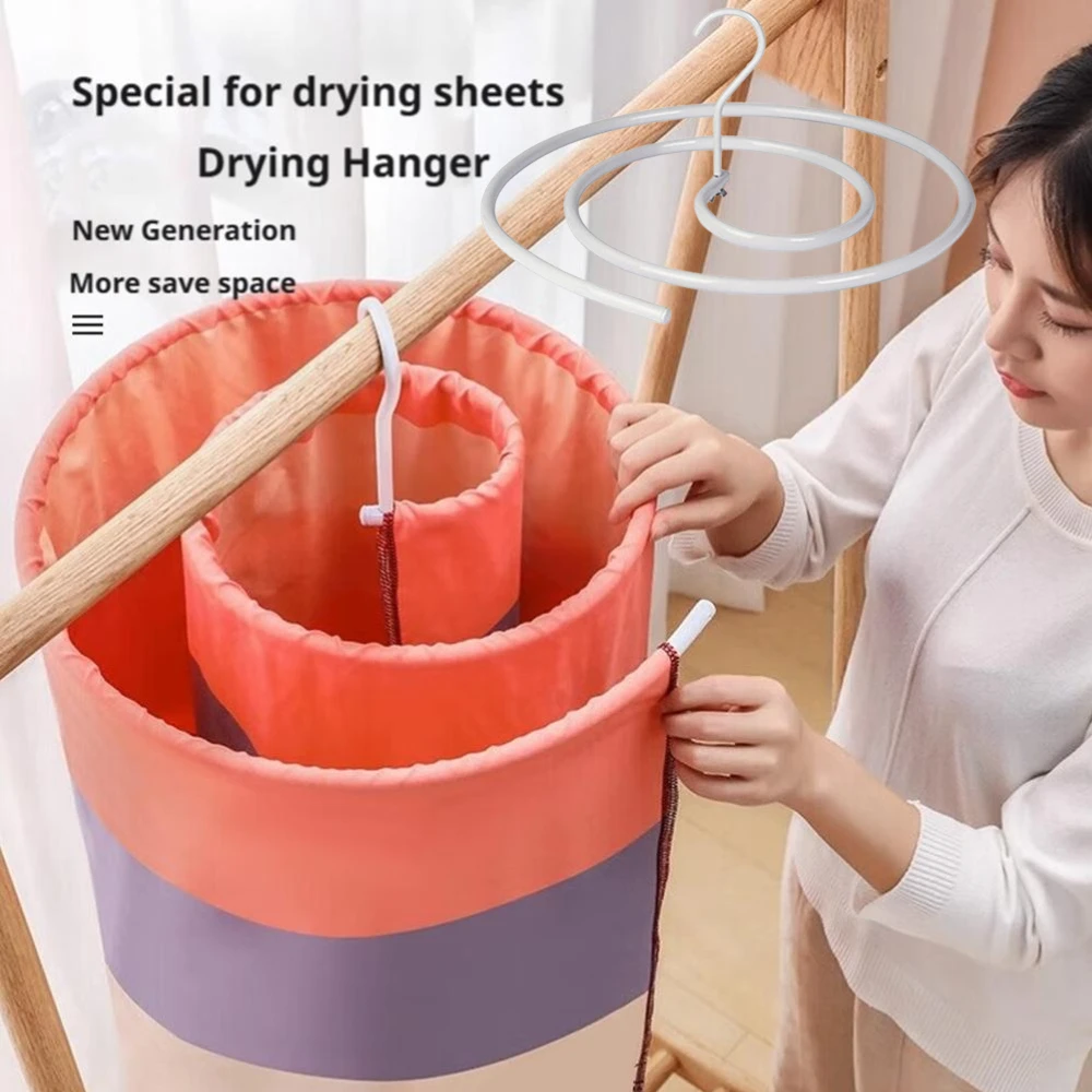 Quilt Sheets Hanger Round Spiral Rotating Stainless Steel Save Space Blanket Hanger Home Storage Balcony Household Drying Rack