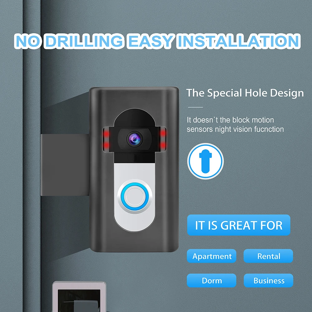 No Drill Anti Theft Video Doorbell Mount Stainless Steel Bracket For For Ring Doorbell 2 3 Security Protection Accessory