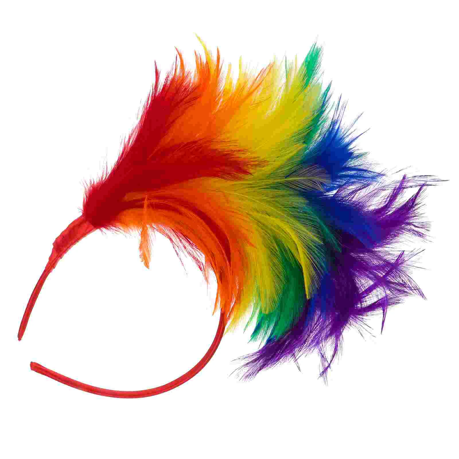 

Feather Fascinator Headband Women Headpiece Wedding Headwear Party Headdress (Colorful) feather headpiece