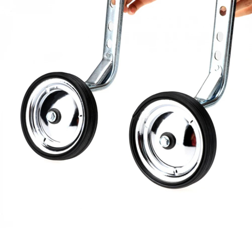 

Heavy Duty Adjustable Training Wheels Universal 12 14 16 18 20Inch Kids Bicycle Safety Aid Silver Black Metal Rubber Easy