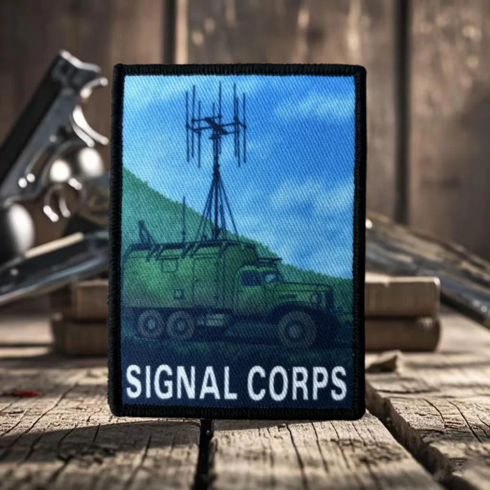 “Signal Corps” Printed Patch Hook&Loop Tactical Morale Badge Military Patches Armband Chevron Clothes Backpack Stickers
