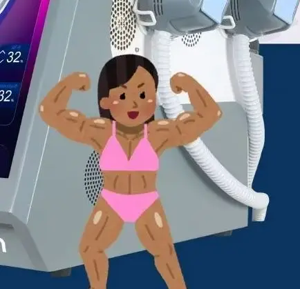 

Аппарат для коррекции фигуры и контурирования тела с технологией EMS: уменьшение жира на животе, тонизация ягодиц. MYOSLIM HI-EMT RF Energy 200 Гц 6500 Вт 15T