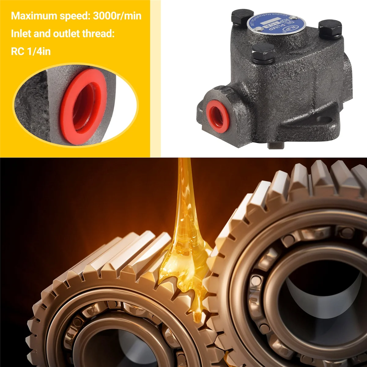 WJP Top Cycloid Oil Pump ROP-10A Triple-cornered Pump Small Gear Pump for Lubrication YDH