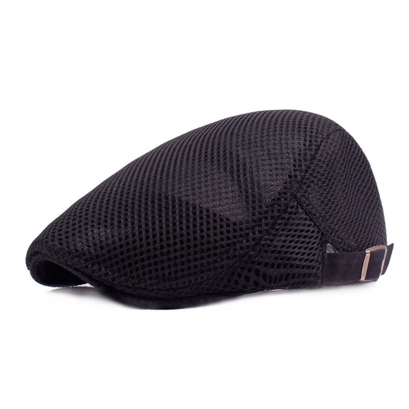 Boina informal de malla para hombre, gorro plano hueco, transpirable, hiedra, primavera, verano y otoño, 2023