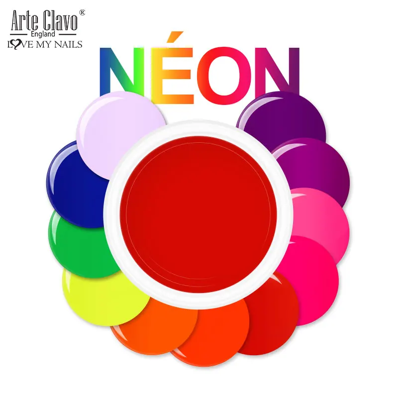 Arte Clavo Summer Seriers Neon Colors Nail Art Manicure Soak Off LED UV Gel Nail Varnishes Nails Polish Semi Permanent 15ml 1Pcs