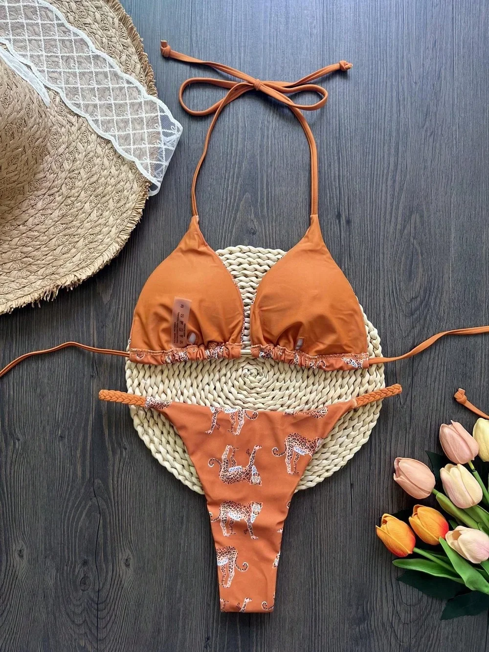 RUOTONSEPT 2024 Nuovo Costume da bagno da donna sexy Bikini solido Set Triangolo a due pezzi Costume da bagno Costume da bagno Biquinis brasiliano