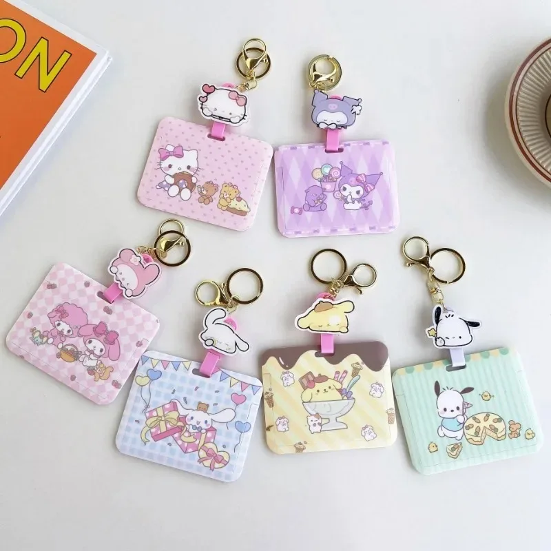 

Sanrios Kuromi Cinnamoroll Purin Dog Photocard Bag Cute Cartoon My Melody Anime Credential Badge Holder Student Id Credit Card