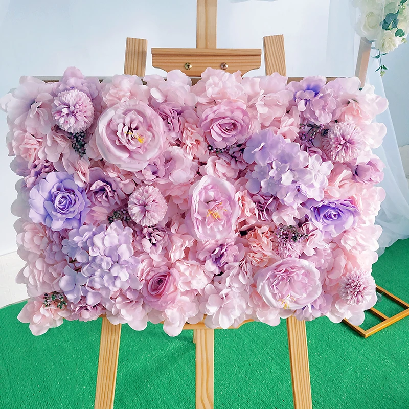 

1Piece Artificial Flower Wall Panel 3D Backdrop Wall Silk Rose Flowers for Wedding Decoration Home Decor Backdrops Baby Shower