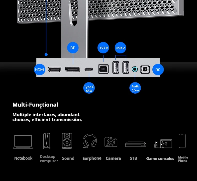 Ultrawide 34 inch WQHD 3440x1440 165Hz gamingmonitor 1 ms 100% sRGB ingebouwde luidsprekers Laag blauw licht met behuizing van aluminiumlegering