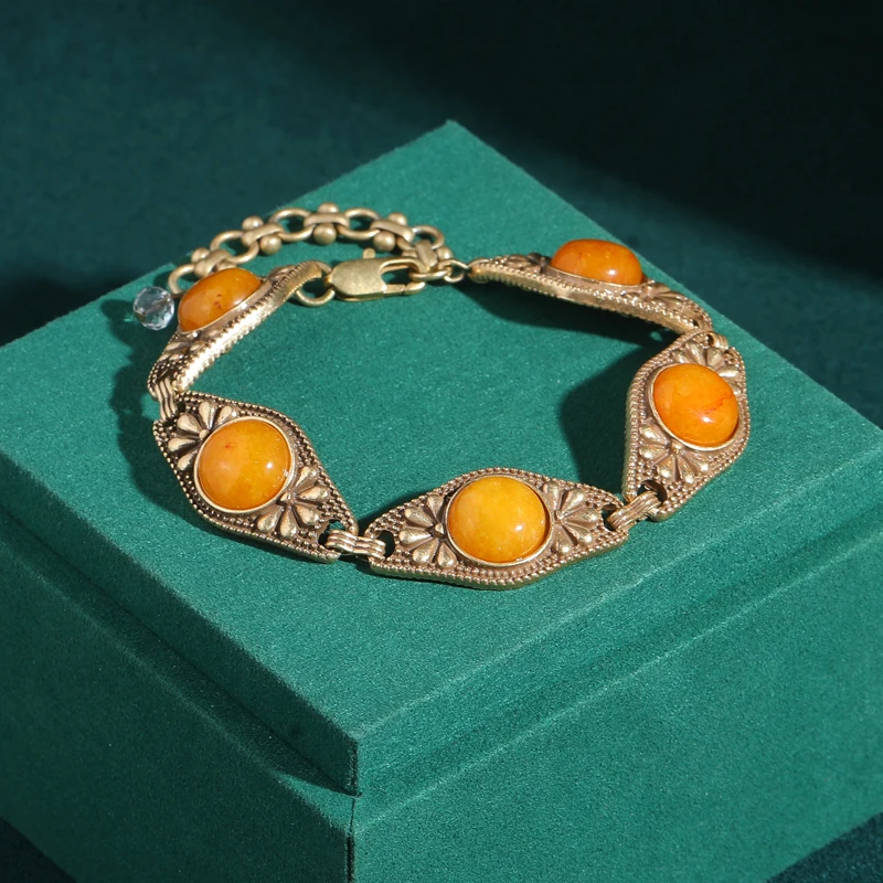 

Vintage Glaze Turkish Eye Bracelets Antique Gold Color Jewelry Beewax Luxury Classic Designer 2025 New Party Daily Gift 5 Colors