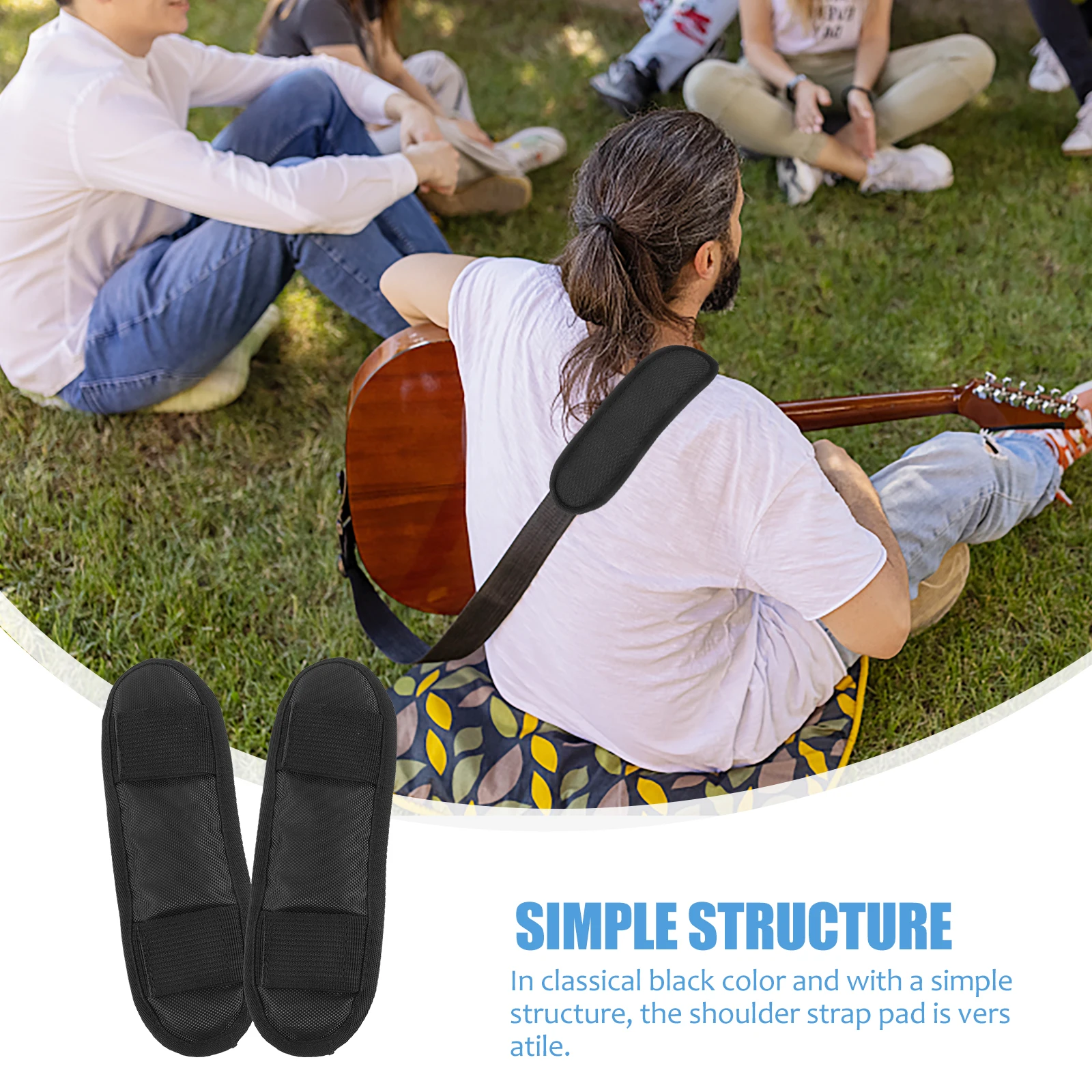 

2 Pcs Guitar Strap Straps Pads Shoulder Accessory Cushion Non-Slip Oxford Cloth Handbags Parts Detachable