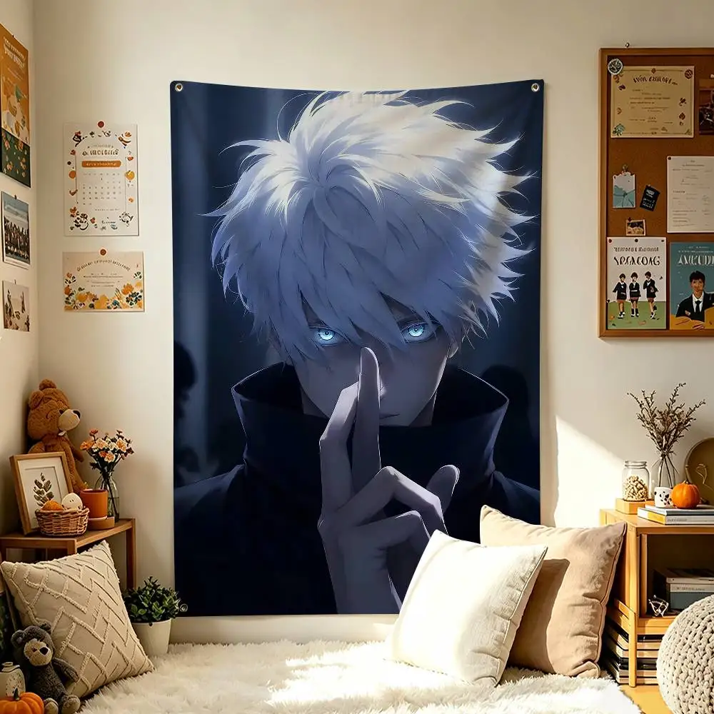 S-Satoru G-Gojo J-Jujutsu K-Kaisen Vertical Flag Tapestry Wall Hanging Indoor Outdoor Home Decor