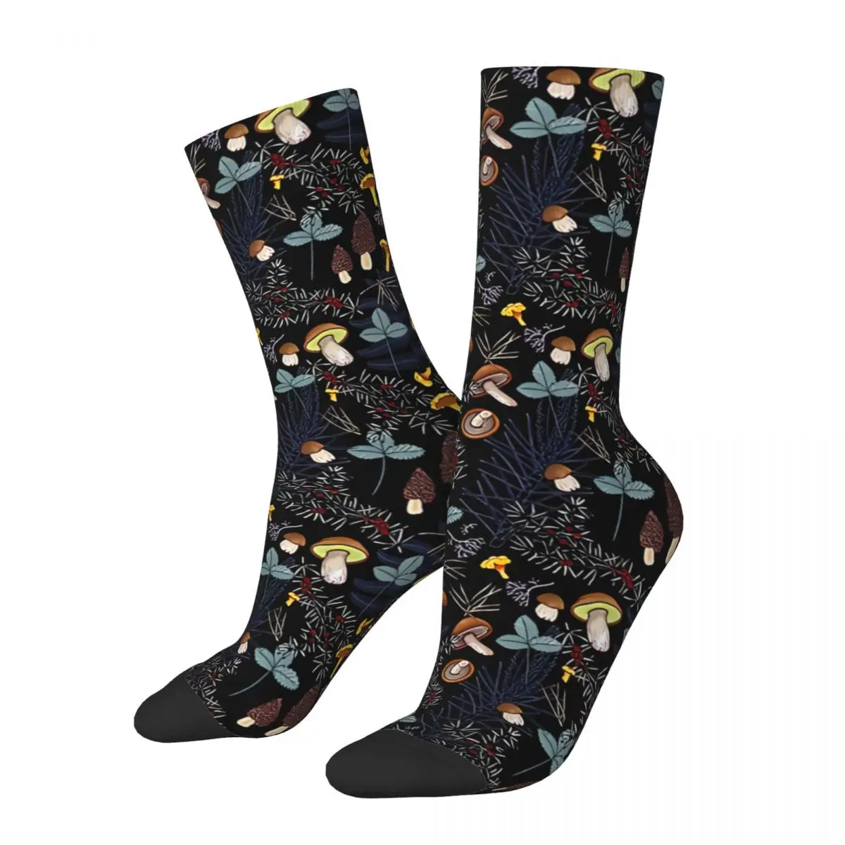 

Hip Hop Vintage Dark Wild Forest Mushrooms Crazy Men's compression Socks Unisex Ddark Wild Forest Mushrooms Seamless Crew Sock