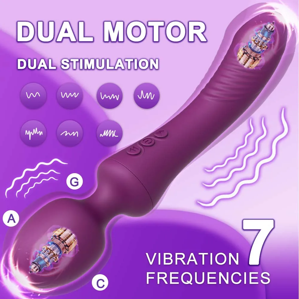 FLXUR Powerful Dildos Vibrator Dual Motor Wand G-Spot AV Massager Sex Toy For Woman Clitoris Stimulator For Adults Masturbator