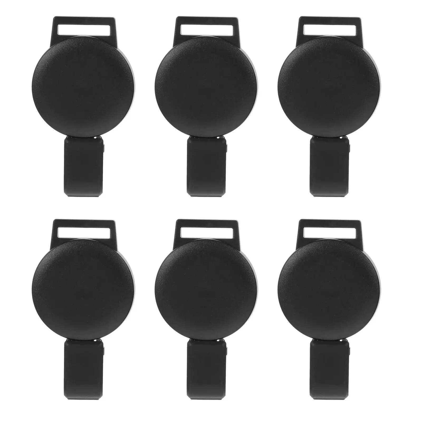 6Pcs Convenient Plastic Badge Holders Retractable Wear-Resistant Id Card Holders Portable Badge Buckles for Work Employees
