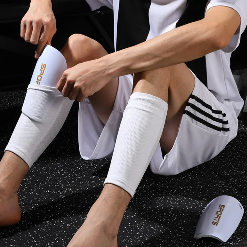1 par de calentadores de piernas de fútbol insertos estilo de bolsillo calentadores de piernas deportivos suaves transpirables de doble capa