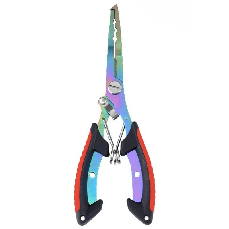 Portable Fishing Path Pliers Coated with Colored Titanium Multifunctional Fishing Pliers Gripper Stainless Steel Hook Cutter