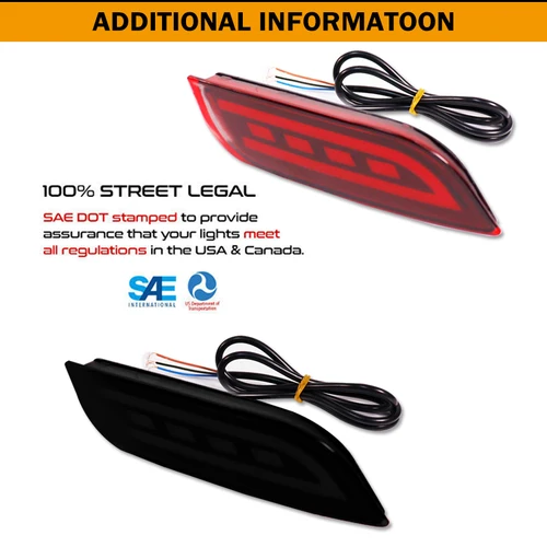 Imagen 2 del producto Luces reflectoras de parachoques LED iJDM para Subaru Impreza WRX o WRX STi XV Crosstrek función como cola, lámparas de freno y faros antiniebla traseros