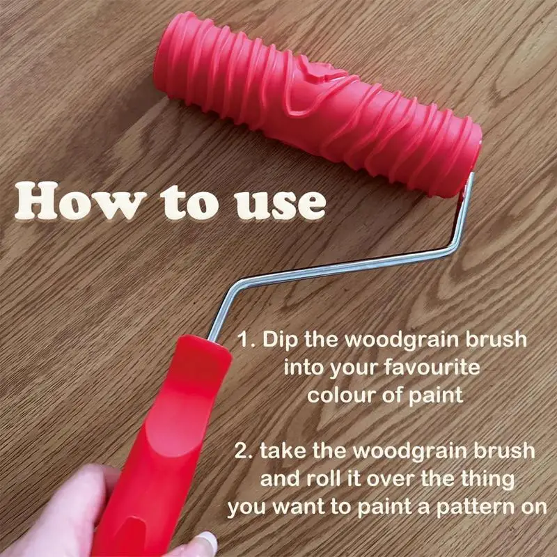 Wood Graining Tool 8Pcs/Set Wood Grain Paint Roller With Handle Graining Tool Paint Look Like Wood Clear Texture Pattern Paint
