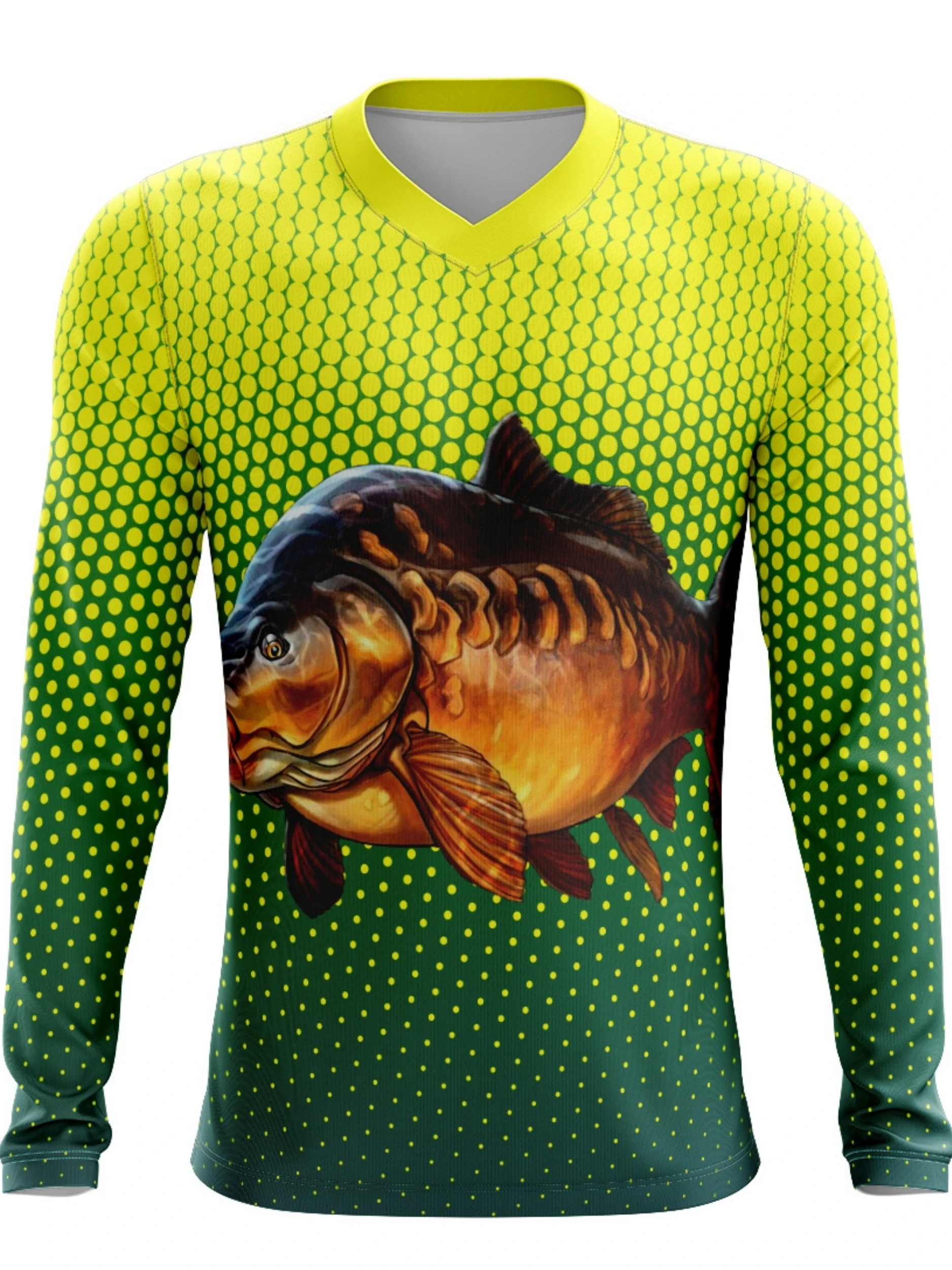 Ocean Game Fish Carp Graphic Long Sleeve Jersey Family Matching Angler Deep Sea Lake Outdoor Casual Printed Fishing Tee Top