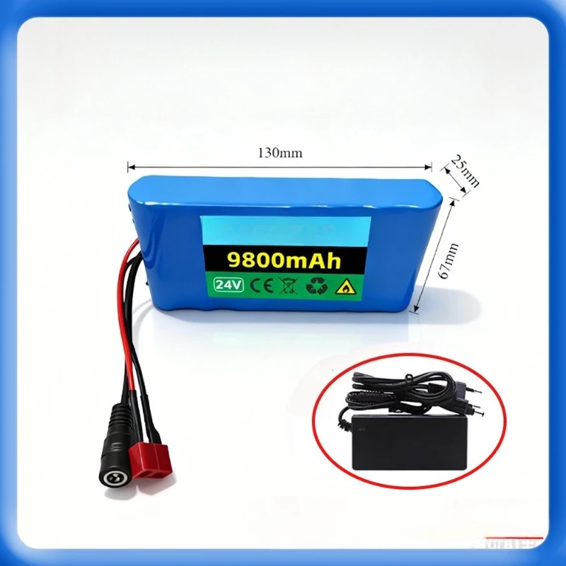 

24V 9800mAh 18650 Lithium Battery Pack with Charger Large Capacity Long-lasting and Safe for Power Tools/electric Scooters
