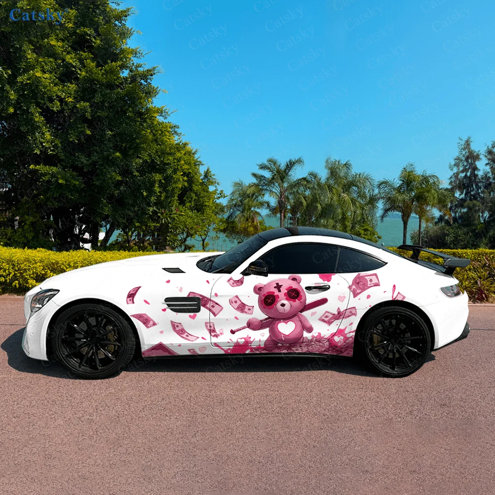 

Money Baseball Bear Car Vinyl Wraps Decal Self-adhesive PVC Sticker Suitable for Trucks SUV Decoration Auto Accessories Gift