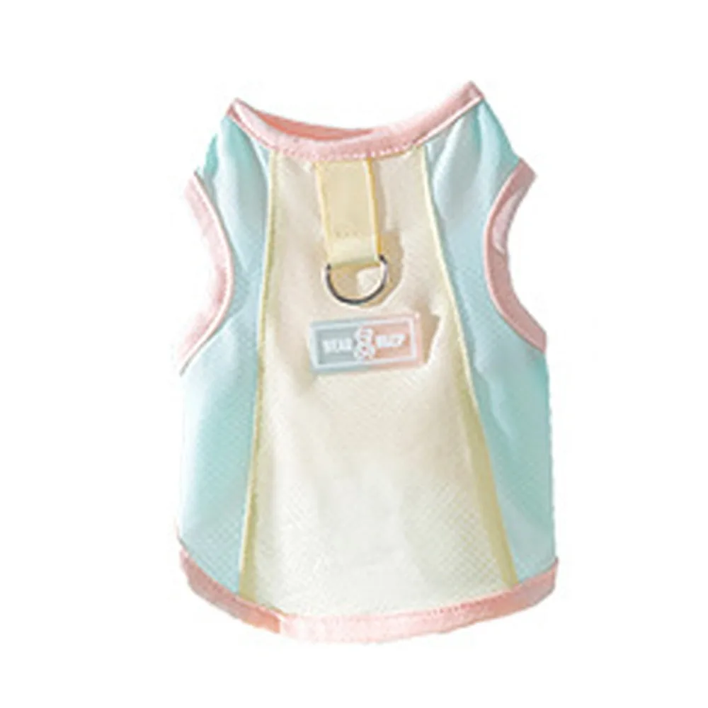 

Mesh Dog Candy Colored Vest Sun Protection Cool with Small Butterfly Pet Traction Vest Comfortable Breathable Pet Dog Clothing
