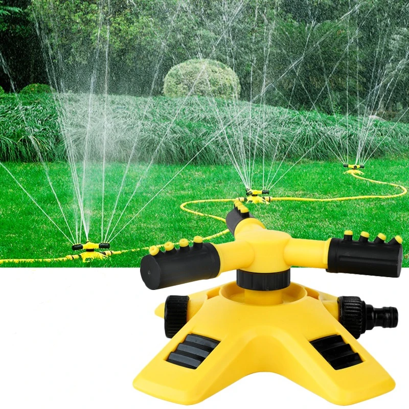 3-Arm Garden Lawn Sprinkler 360 Degree Automatic Rotating Yard Garden Large Area Coverage Water Sprinkler Irrigation Sprayer