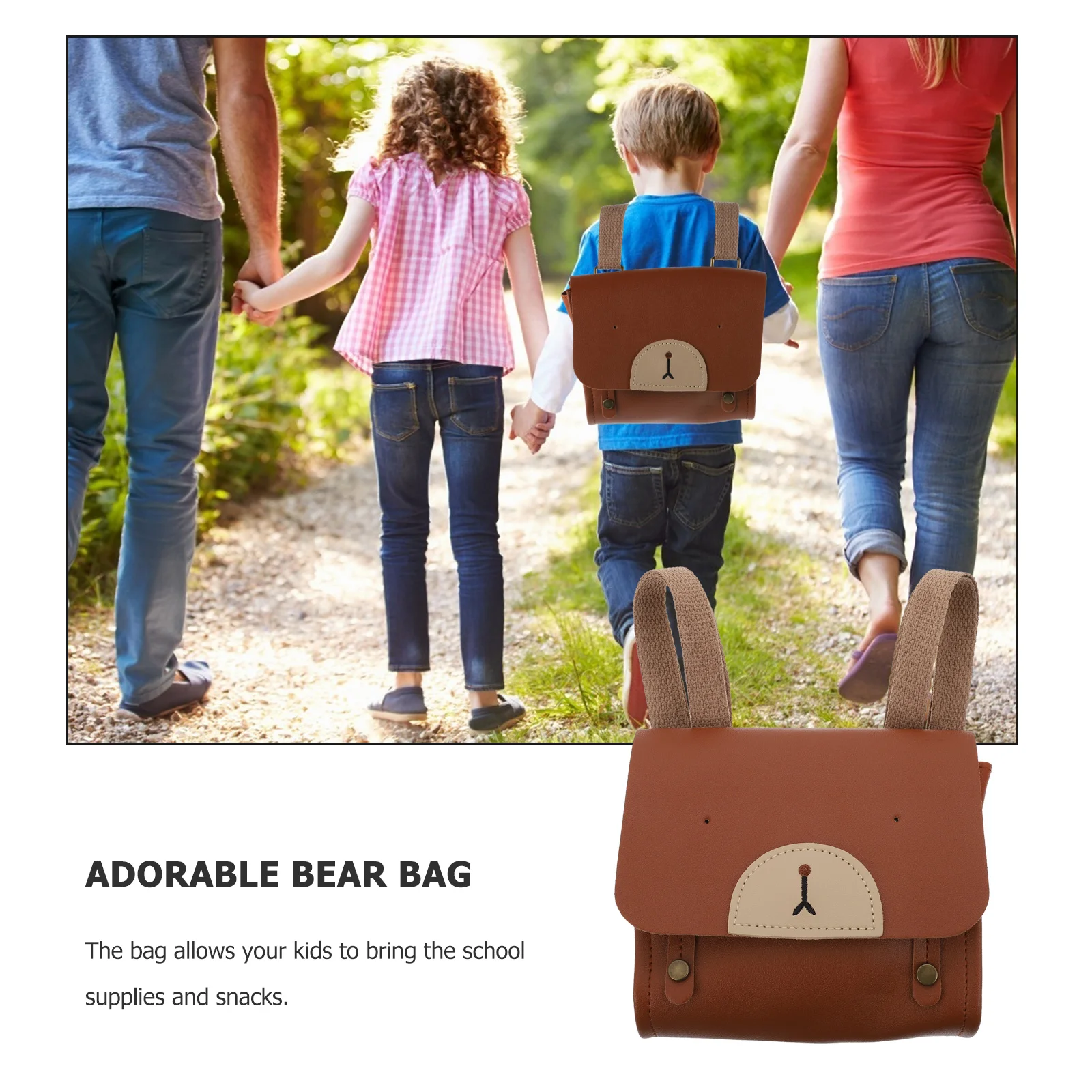 Backpack School Bag Adorable Bear Shaped Bookbag Unisex Preschool Daycare Day Trips Storage Pouch Books