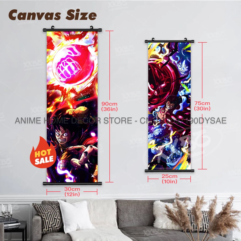 ONE PIECE Poster Monkey D.Luffy Gear 5 Home Decor Roronoa Zoro Wall Artwork Edward Newgate Hanging Painting Anime Scroll Picture