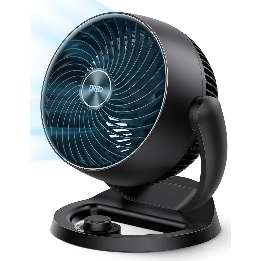 Quiet Table Air Circulator Fan para quarto, fluxo de ar poderoso, Desktop Fan, 120 ° Inclinação ajustável, 3 velocidades, 28db, 12 ", 70ft