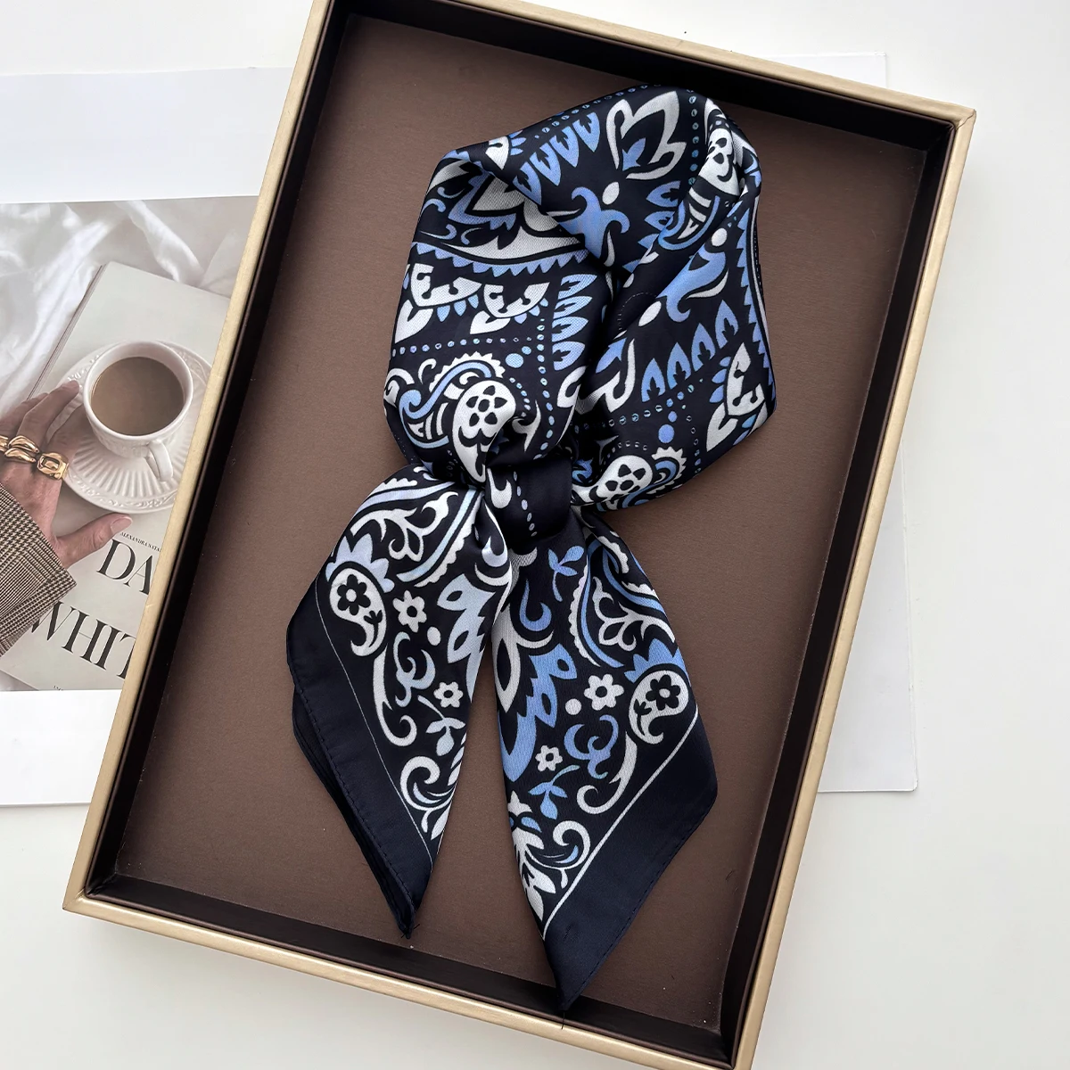 

New Luxury Square Scarf Soft Satin Imitation Silk Scarves For Women Bandanas Fashion Hijab Neckerchief Elegant Shawl Wraps
