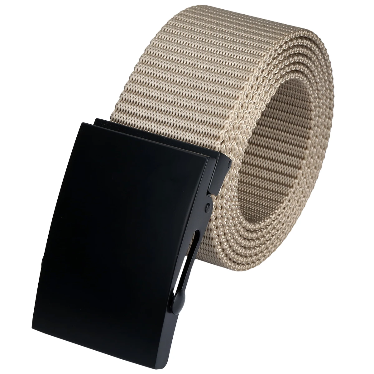 

Men Flip-Top Belt Automatic Metal Buckle Webbing Waist Casual Canvas Solid Color Belts