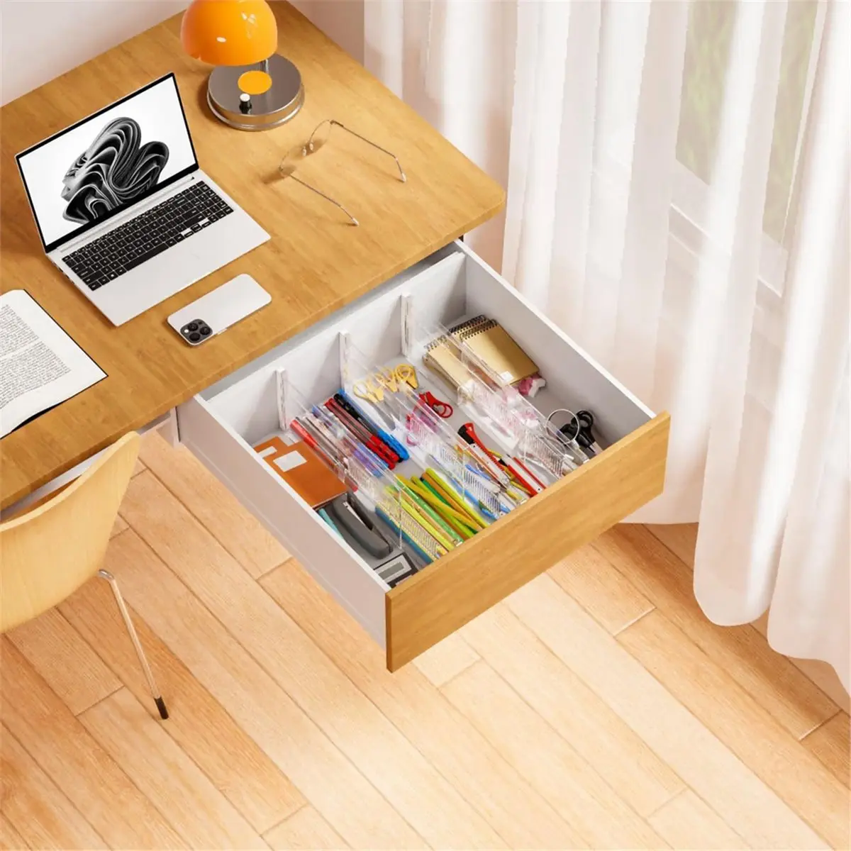 

Новые разделители для ящиков (5 шт.) для больших и глубоких ящиков, регулируемые, расширяемые, 12,3-18 дюймов, органайзеры для комодов, модель 2026 года