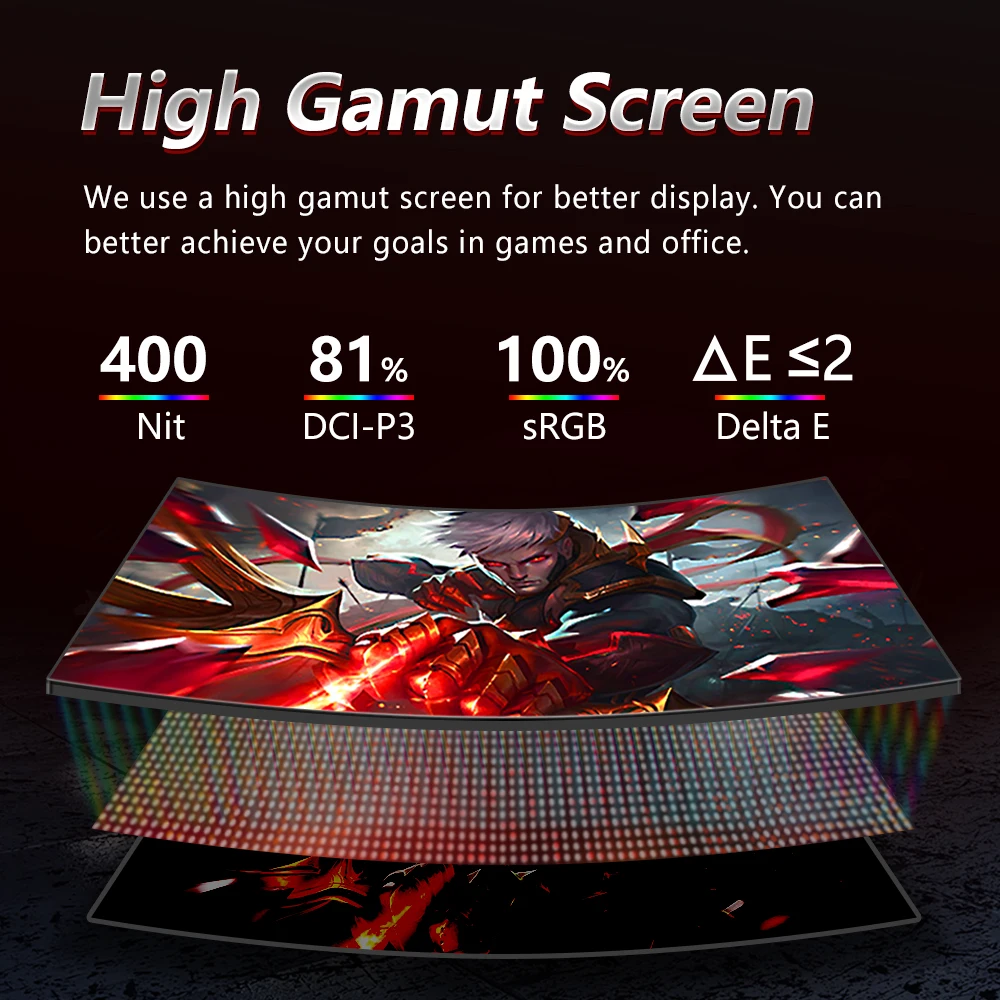 MUCAI 34 Inch Monitor 144Hz 21:9 IPS 165Hz Wide Display WQHD Desktop LED Gamer Computer Screen Not Curved DP/3440*1440