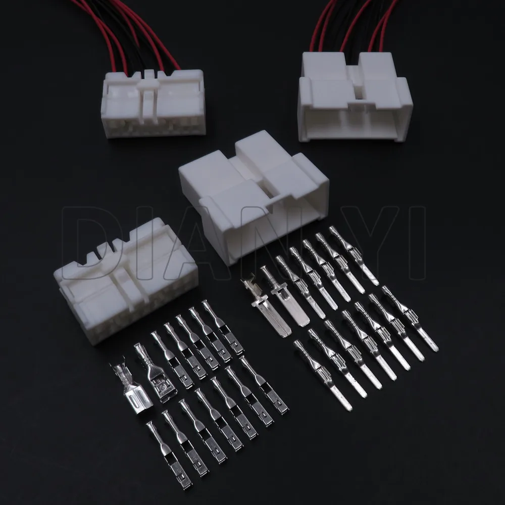 1 Set 14 Way Automobile Cable Connector AC Assembly Auto Electrical Plug 6098-3565 6098-4660 For Nissan