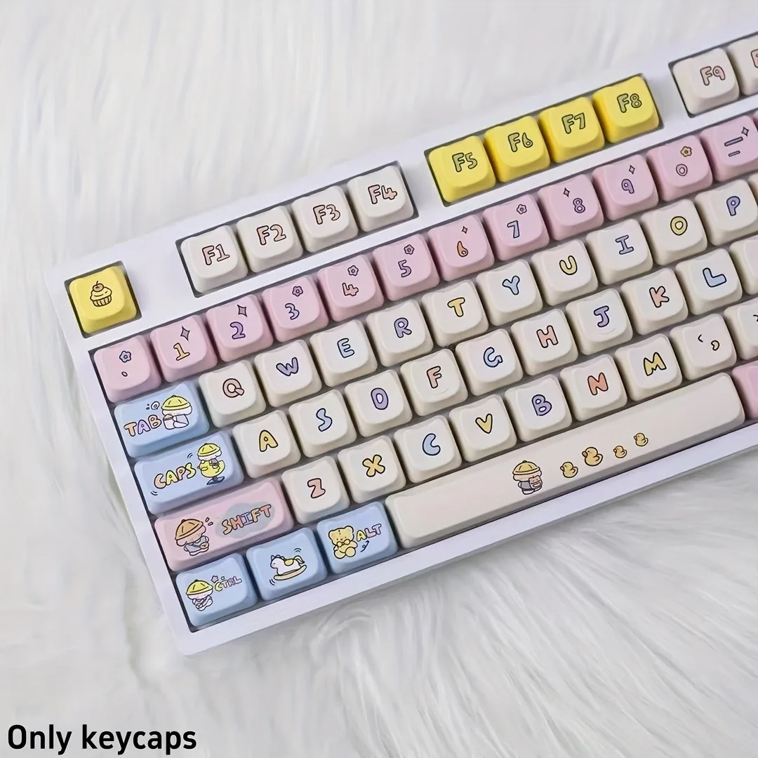 JCM MAO Profile Ear Keycaps Kindergarten Anime Cute Cat Cartoon Style Keycaps for MX Switch Gaming Mechanical Keyboard Hi 75