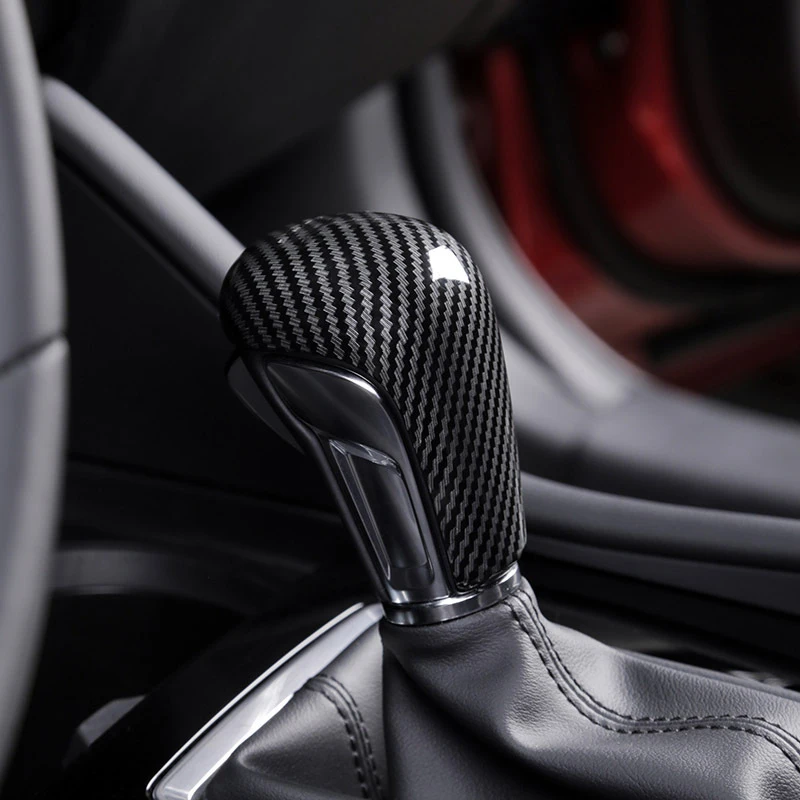 Carbon Car Gear Head Shift Knob Handle Cover Trim Sticker Accessories For Mazda 3 BP Axela CX-30 CX30 CX-50 2019 2020 2021 2022