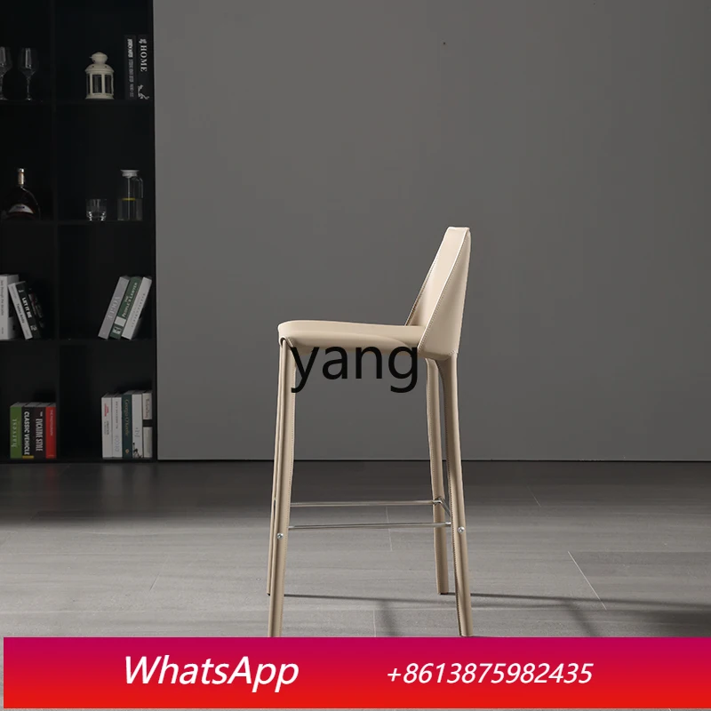 

LTT Minimalist Saddle Leather Chair Style Bar-Stool Bar Stool Light Luxury Coffee Shop Saddle Chair Bar Chair